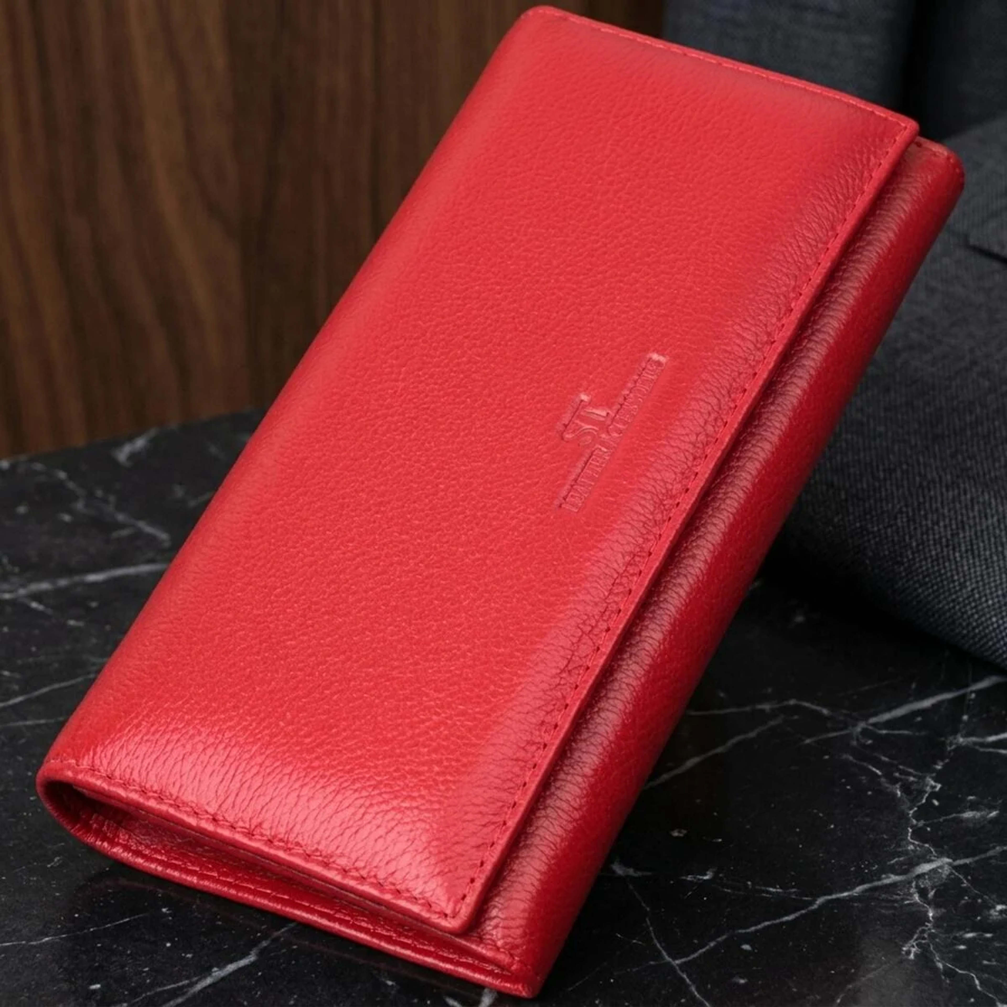Чудовий жіночий гаманець з натуральної шкіри ST Leather 22524 Червоний