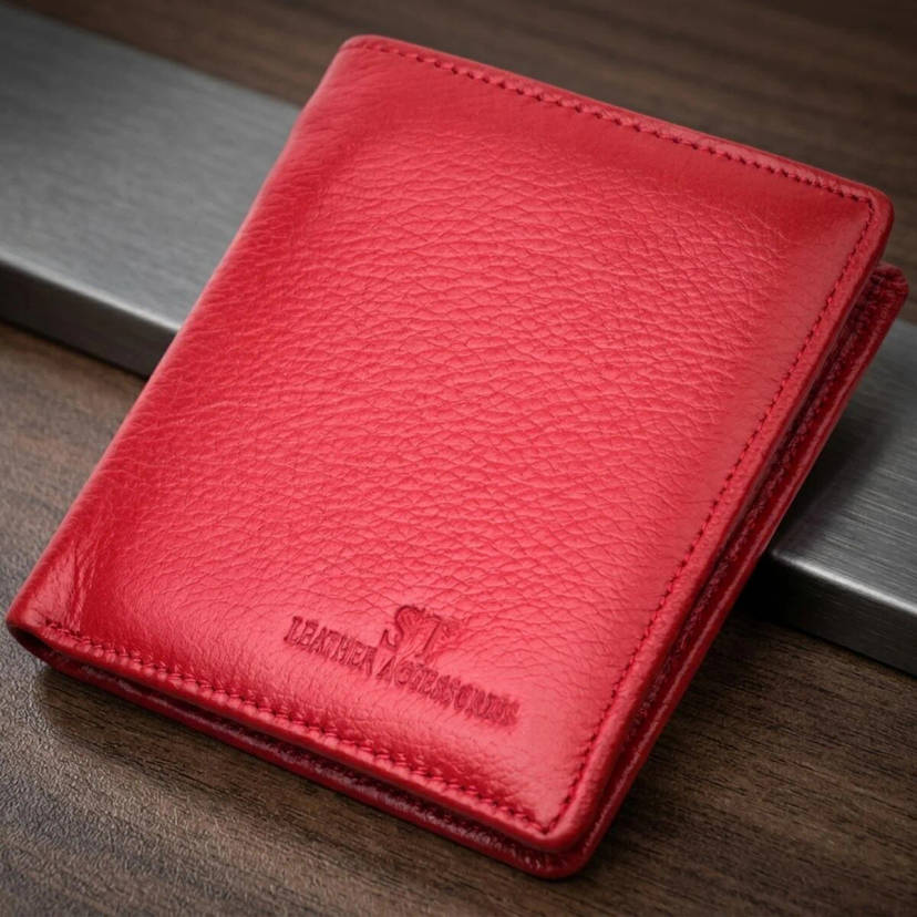 Яскравий жіночий гаманець із натуральної шкіри ST Leather 19465 Червоний