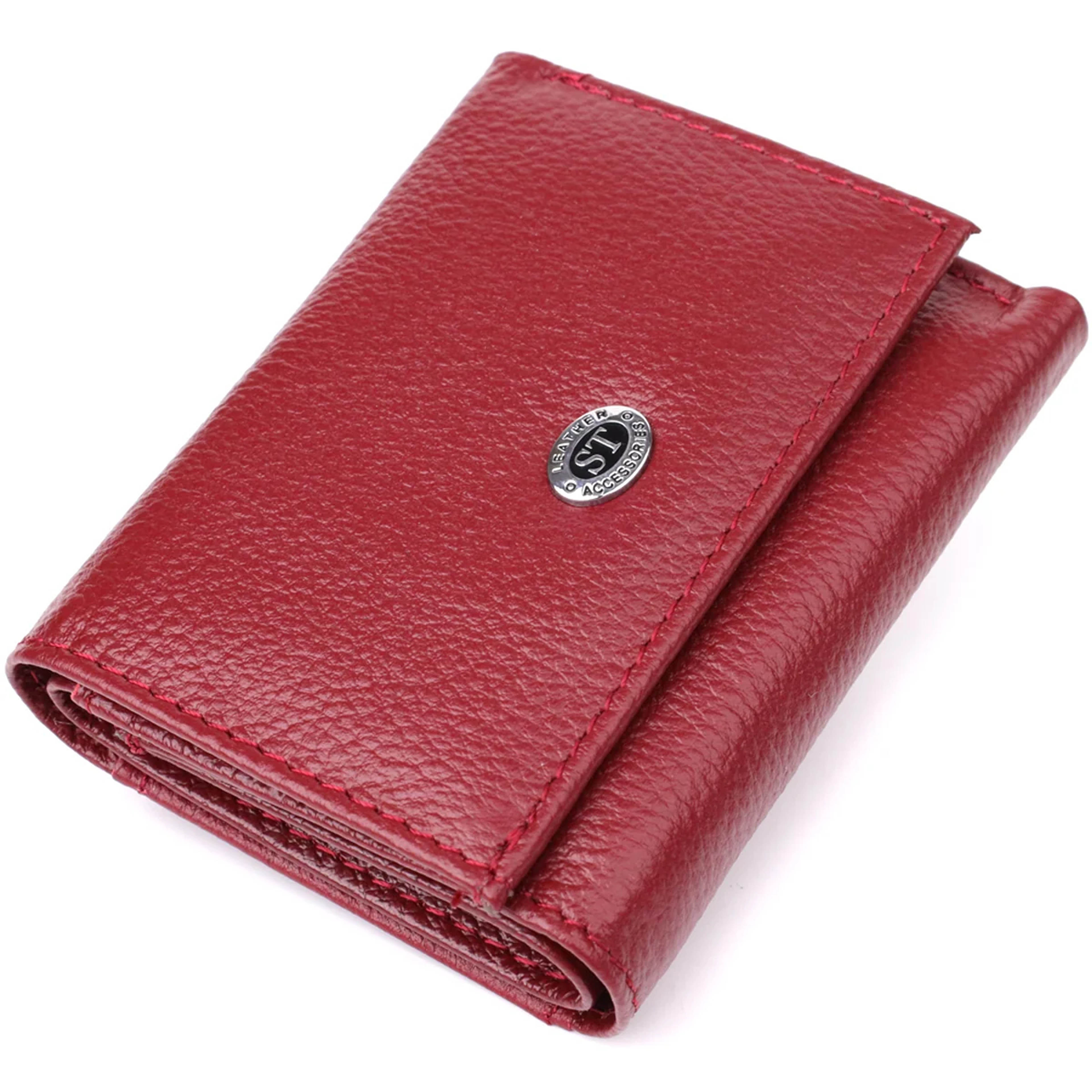 Мініатюрний жіночий гаманець із натуральної шкіри ST Leather 23082 Бордовий