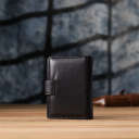 Компактный мужской бумажник вертикального формата из натуральной кожи ST Leather 23095 Черный thumbnail 10