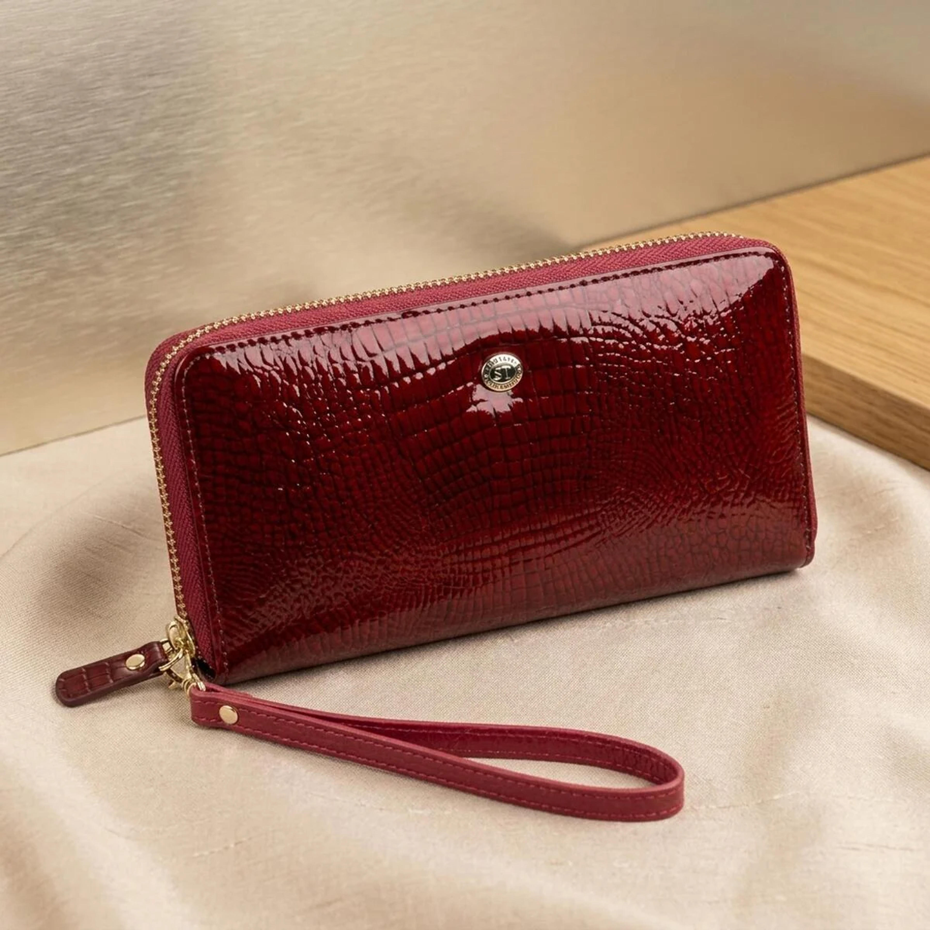 Жіночий клатч з двома відділеннями ST Leather 18907 Бордовий