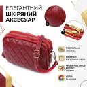 Сумка на три отделения для женщин из натуральной кожи Vintage 22889 Бордовый thumbnail 3