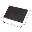 Шкіряний чоловічий затиск для грошей GRANDE PELLE 11540 Коричневий thumbnail 3