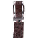 Ремінь-автомат CROCODILE LEATHER 18171 з натуральної шкіри крокодила Коричневий thumbnail 10