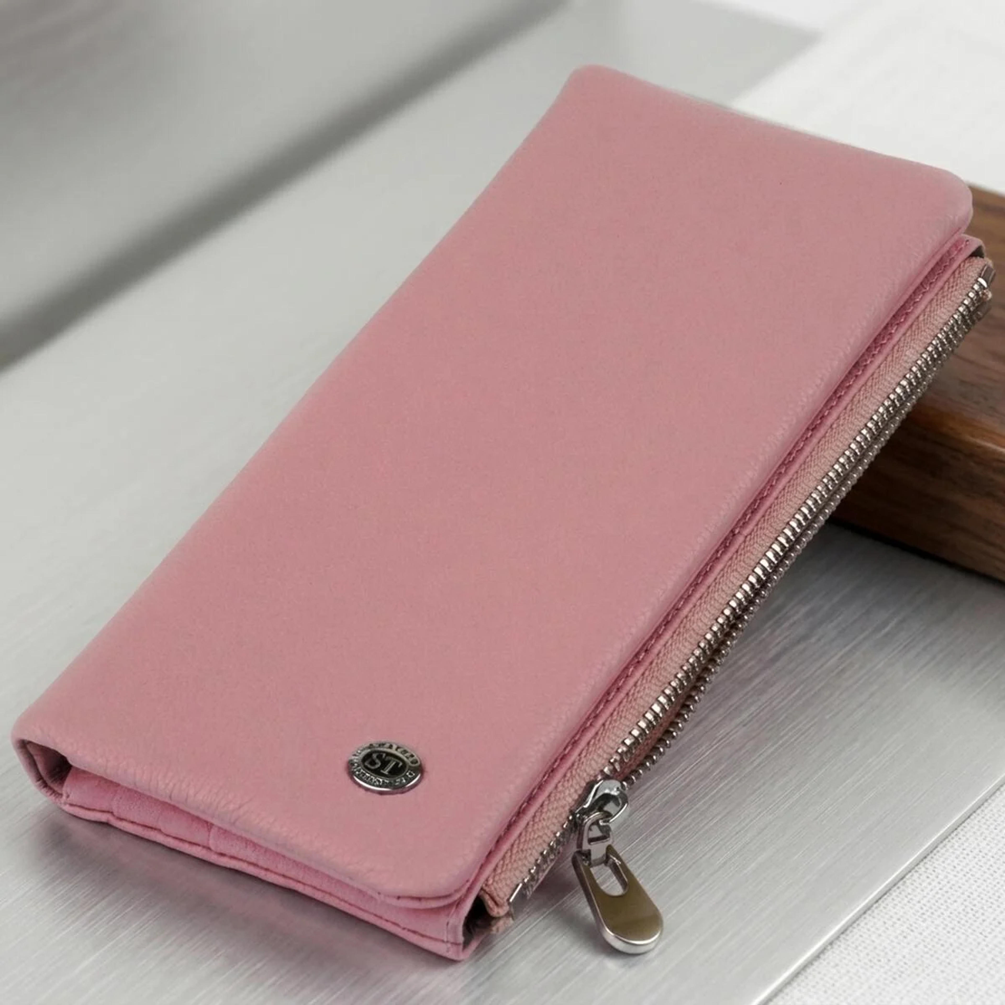 Вертикальный кошелек на кнопке женский ST Leather 19201 Розовый