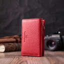 Кожаный удобный женский кошелек в три сложения ST Leather 22490 Красный thumbnail 8