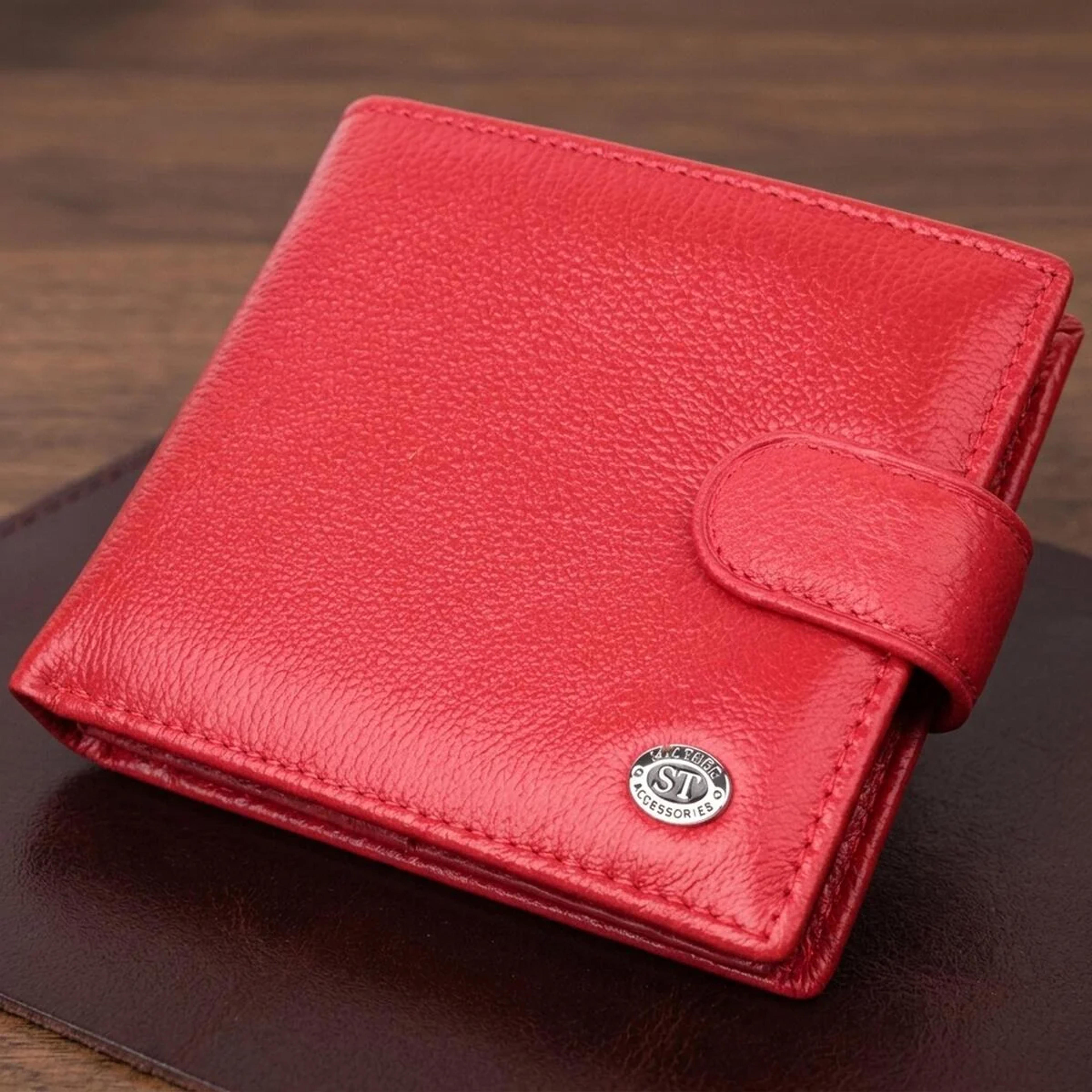 Жіночий трендовий гаманець із натуральної шкіри ST Leather 22555 Червоний