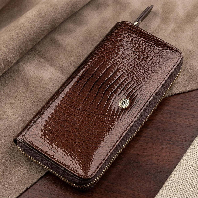 Кошелек женский ST Leather 18438 (S7001A) многофункциональный Коричневый