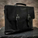 Чоловічий портфель з натуральної шкіри Tony Perotti Italico 9225G-38 (90415) Чорний thumbnail 7