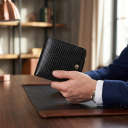 Портмоне для мужчин в два сложения из натуральной фактурной кожи CANPELLINI 21575 Черное thumbnail 2