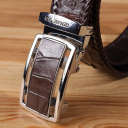 Ремінь-автомат CROCODILE LEATHER 18171 з натуральної шкіри крокодила Коричневий thumbnail 15