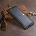 Горизонтальний тонкий гаманець зі шкіри унісекс ST Leather 19324 Чорний thumbnail 12