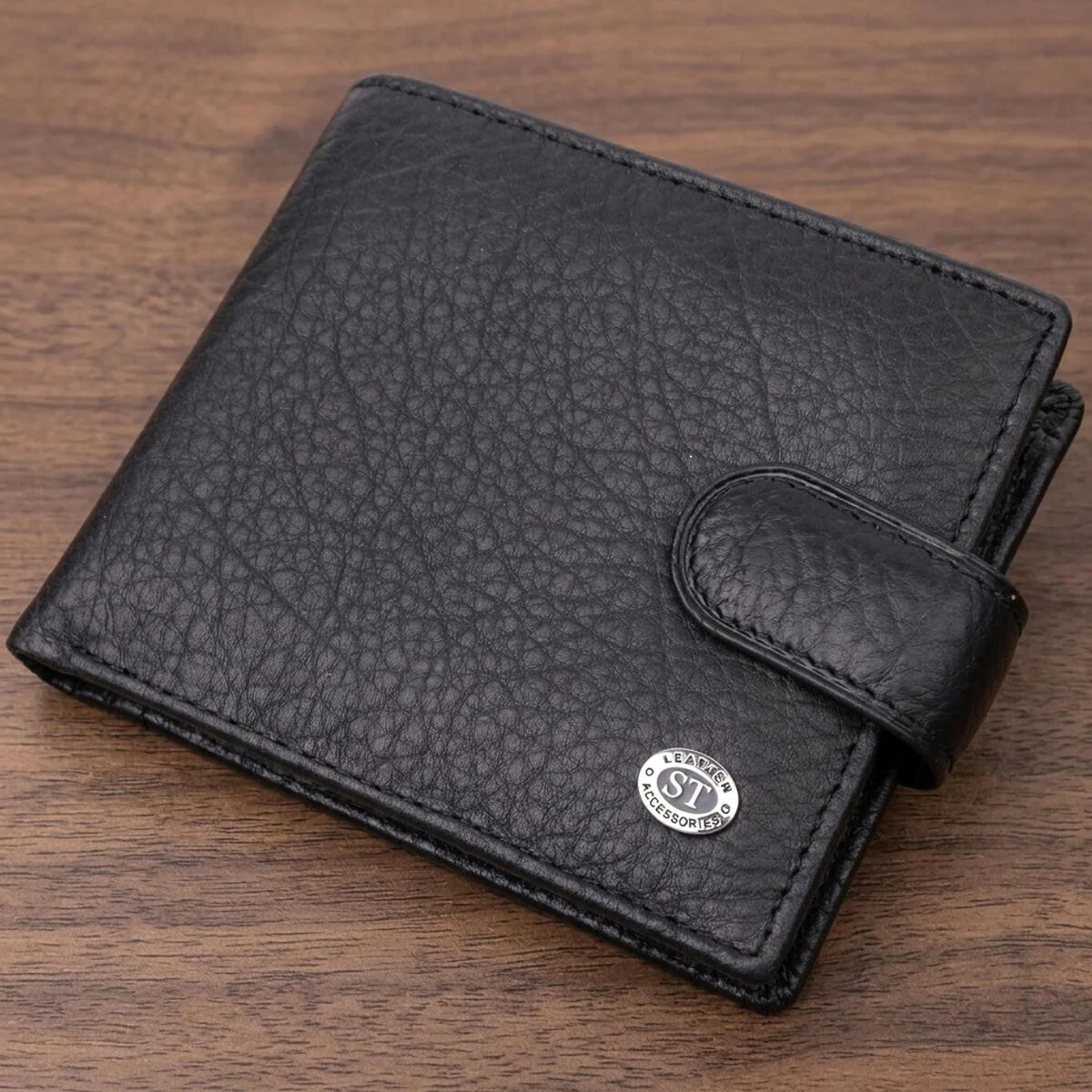 Чоловічий гаманець зручного розміру ST Leather 22471 Чорний