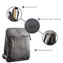 Вертикальний чоловічий месенджер з вінтажній шкіри Shvigel 11177 Чорний thumbnail 4