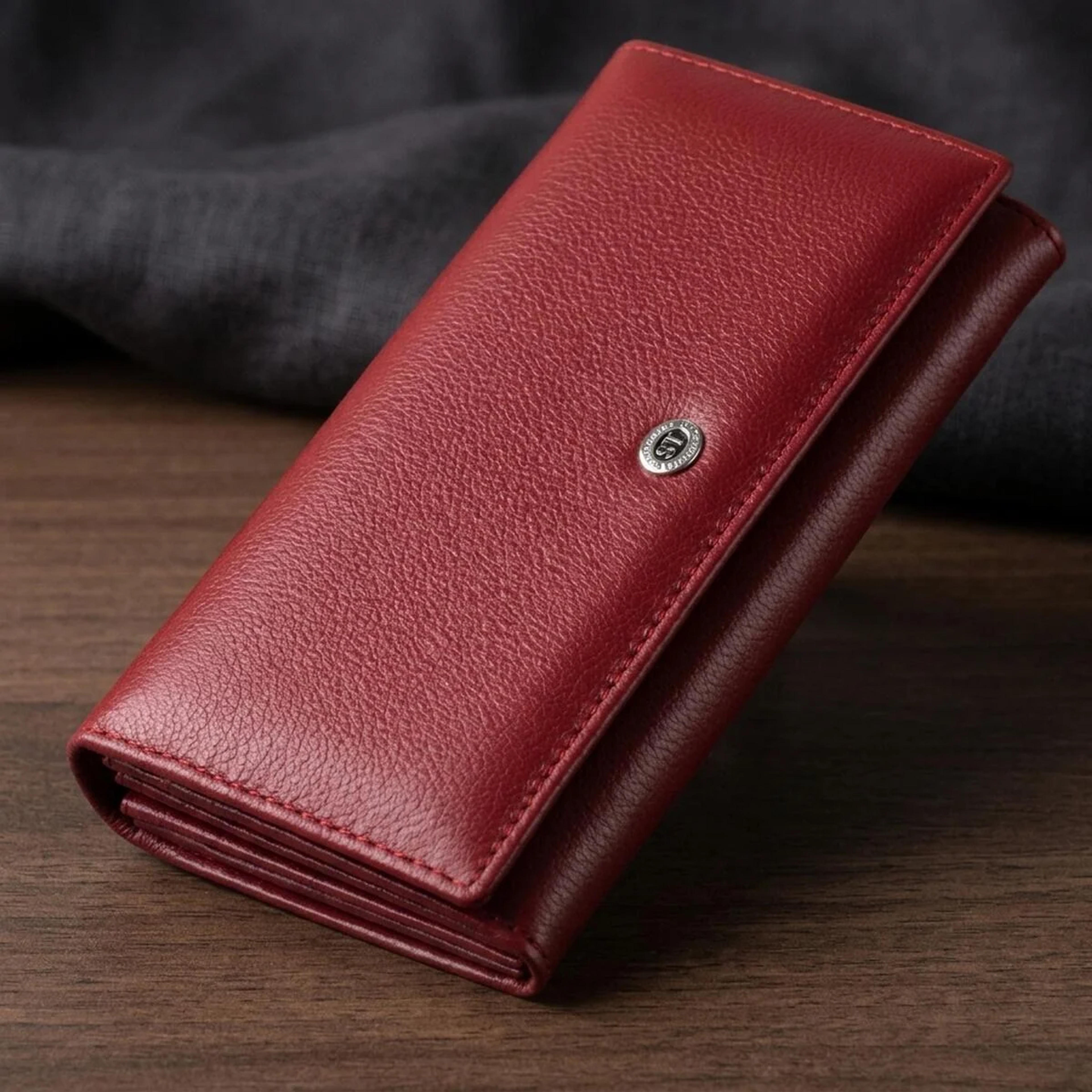 Гаманець на магнітах з клапаном жіночий ST Leather 19244 Бордовий