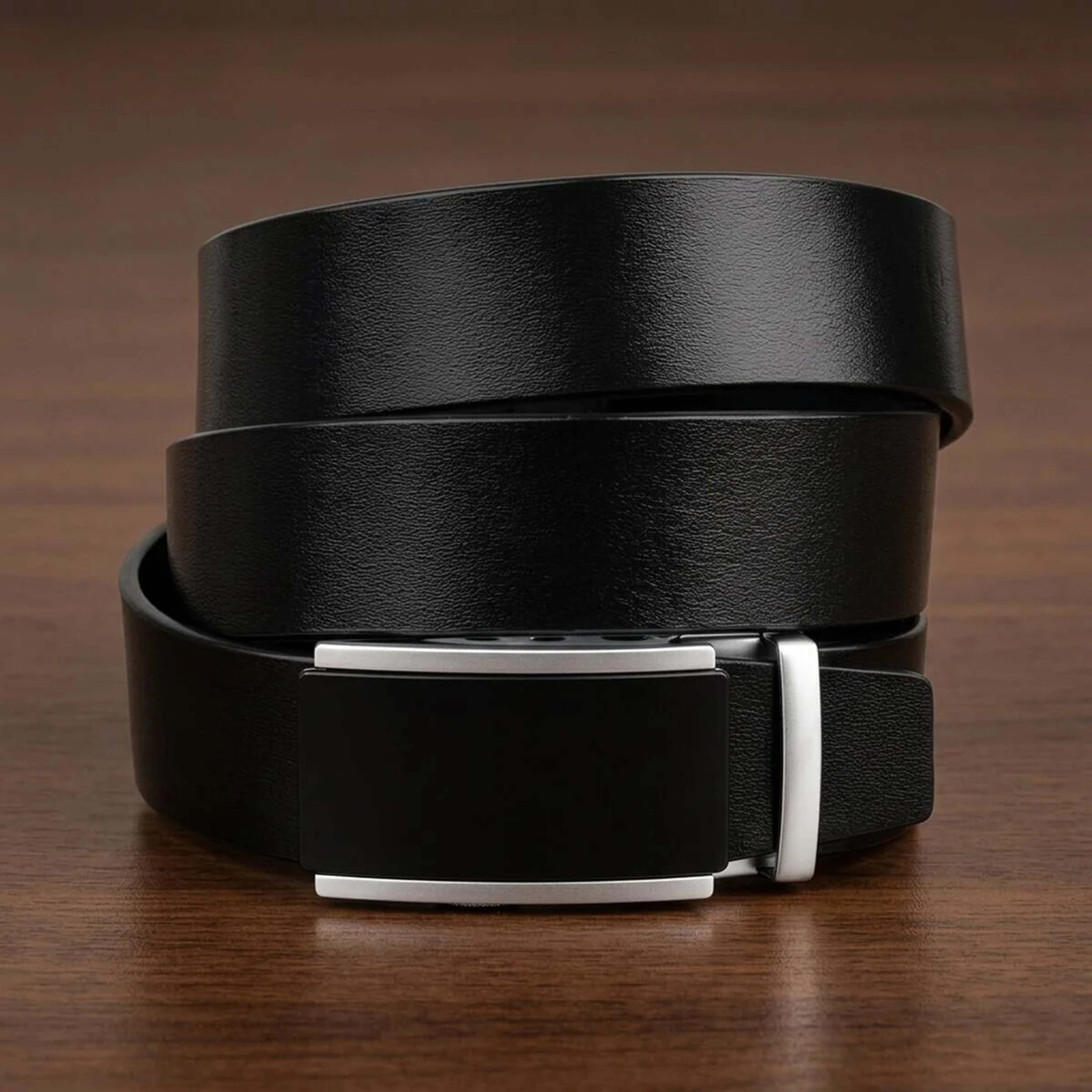 Ремінь чоловічий з автоматичною пряжкою Vintage 20294 Чорний