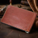 Надійний шкіряний затискач для грошей GRANDE PELLE 11668 Коричневий thumbnail 2