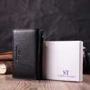 Кожаный женский кошелек в три сложения ST Leather 22488 Черный thumbnail 10