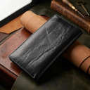 Вертикальний гаманець для чоловіків із натуральної шкіри ST Leather 19420 Чорний thumbnail 4
