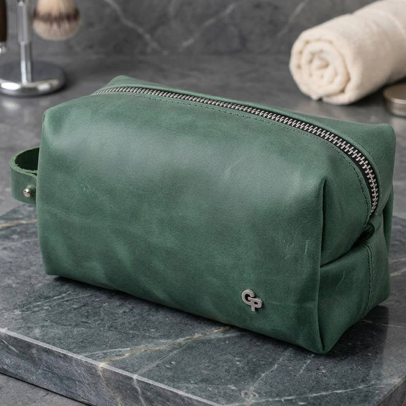 Кожаная косметичка унисекс GRANDE PELLE 11572 Зеленый