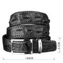 Ремінь-автомат CROCODILE LEATHER 18010 з натуральної шкіри крокодила Чорний thumbnail 5