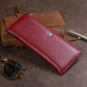 Горизонтальний тонкий гаманець зі шкіри жіночий ST Leather 19326 Бордовий thumbnail 15
