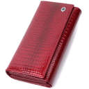 Шкіряний лакований гаманець з блоком для кредитних карток ST Leather 22682 Червоний thumbnail 5