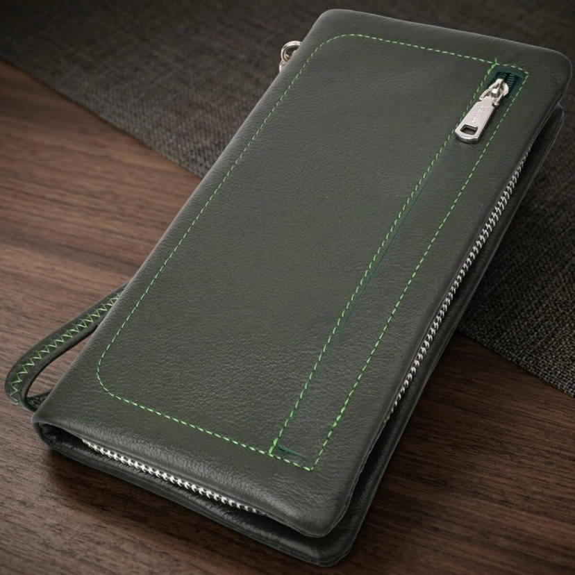 Стильний гаманець для жінок з відділенням під телефон ST Leather 23103 Зелений
