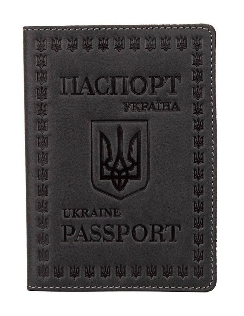 Шкіряна обкладинка для паспорта європейської якості Shvigel 16132 Сірий