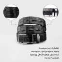 Ремінь-автомат CROCODILE LEATHER 18236 з натуральної шкіри крокодила (каймана) Чорний thumbnail 3