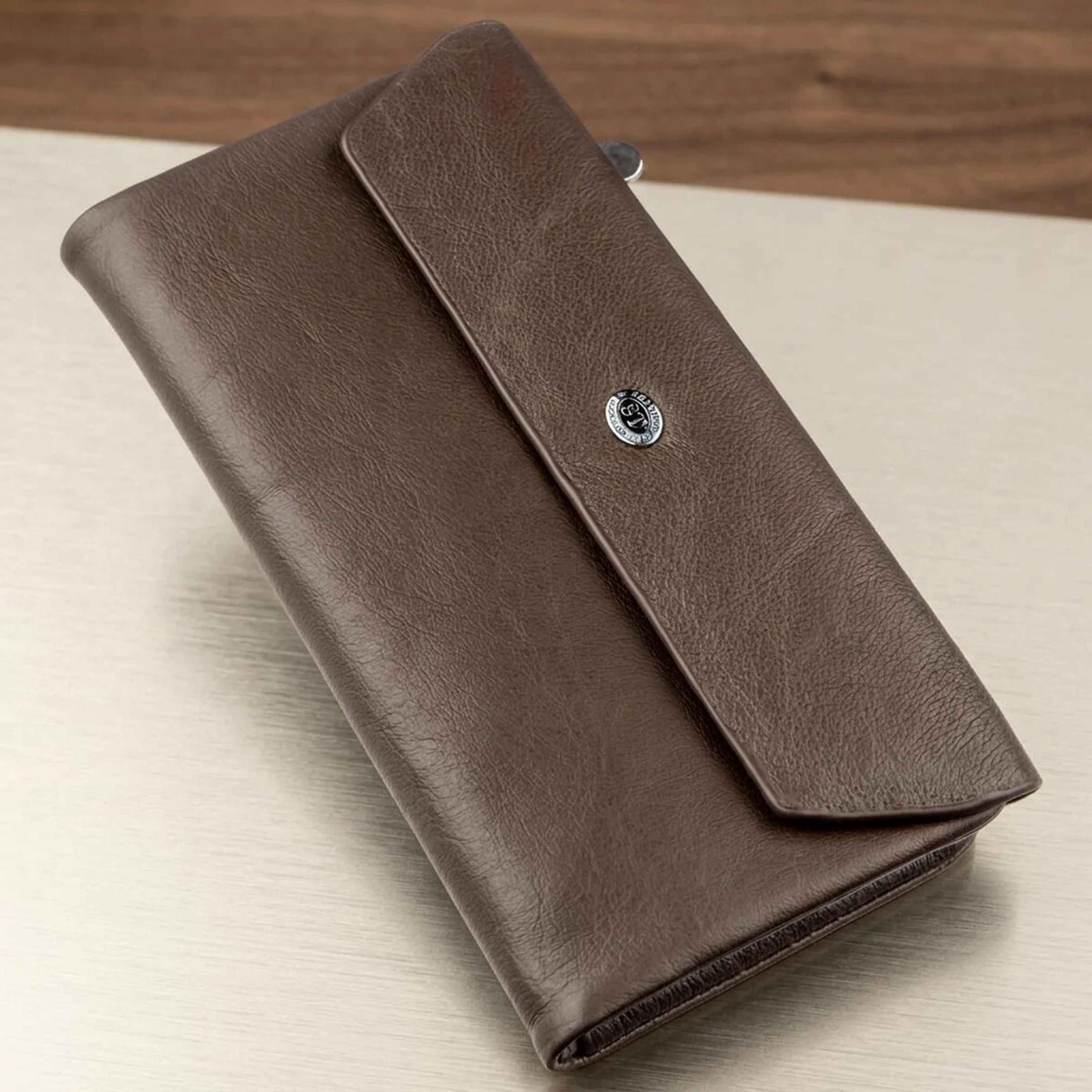 Практичний жіночий гаманець-клатч ST Leather 18841 Коричневий