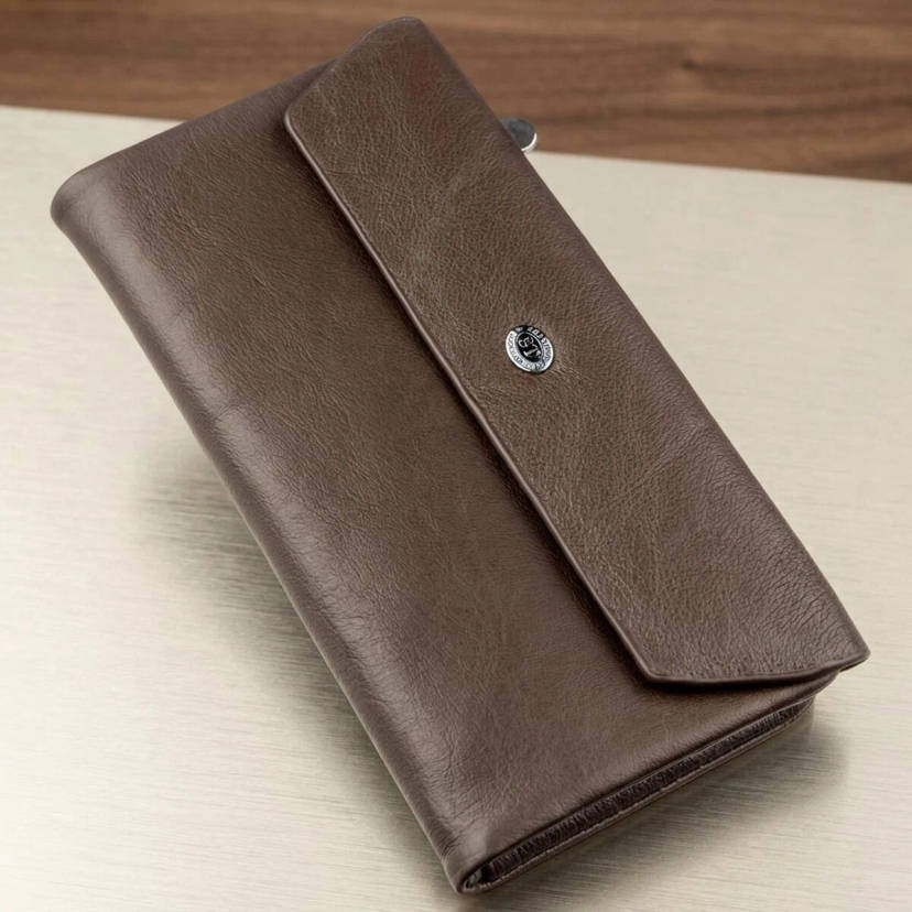 Практичний жіночий гаманець-клатч ST Leather 18841 Коричневий