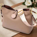 Сумка жіноча з оригінальною застібкою ґудзиком з натуральної шкіри Vintage 22320 Бежева thumbnail 1