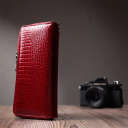 Женский лакированный кошелек на молнии из натуральной кожи ST Leather 22677 Красный thumbnail 9