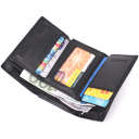 Кожаный женский кошелек в три сложения ST Leather 22488 Черный thumbnail 6