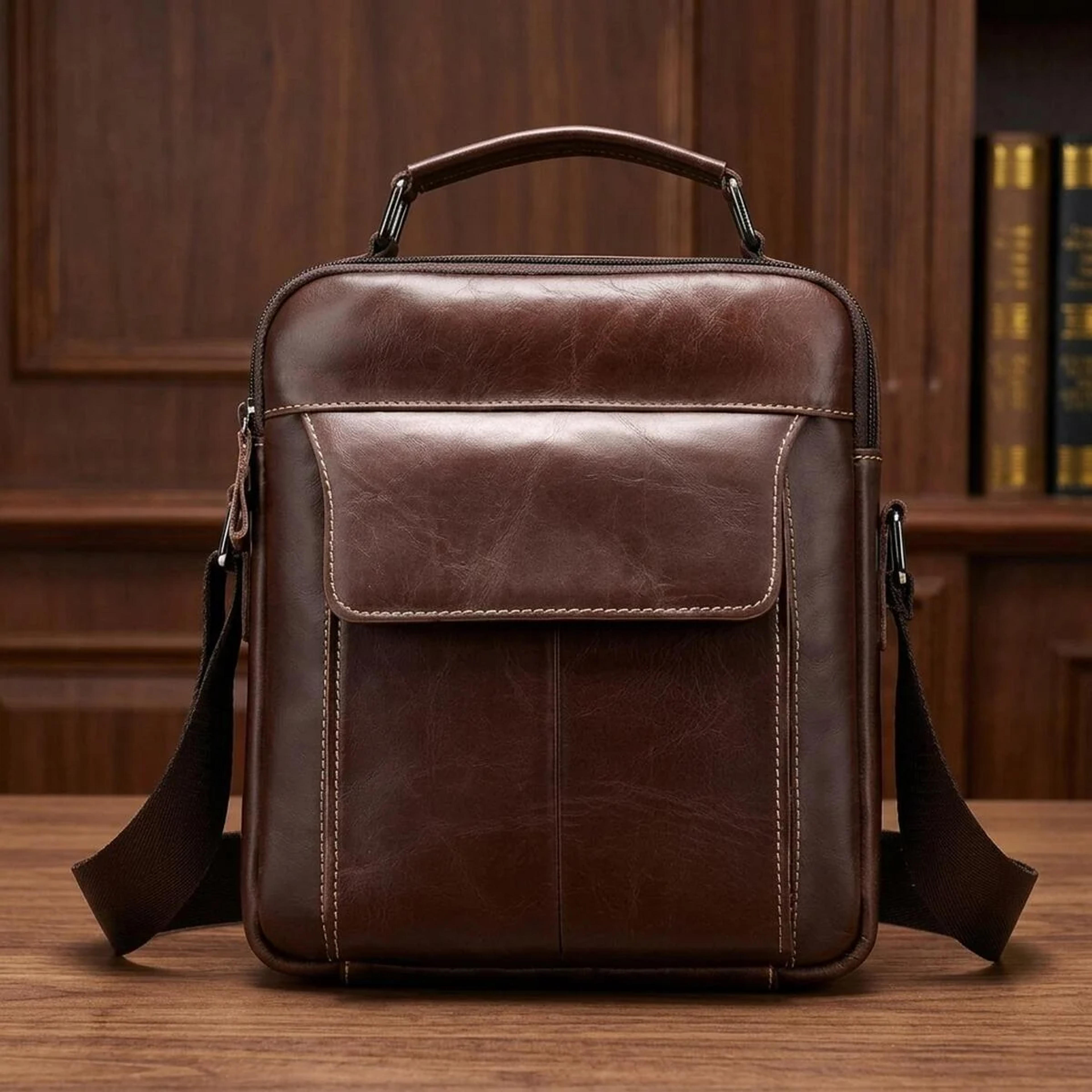 Сумка мужская кожаная Vintage 14835 Коричневая