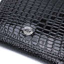 Жіночий стильний гаманець із фактурної натуральної шкіри ST Leather 22732 Чорний thumbnail 5
