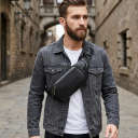 Бананка из кожи 14999 Vintage Черная thumbnail 2