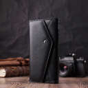 Кожаный женский кошелек с геометрическим клапаном ST Leather 22546 Черный thumbnail 8