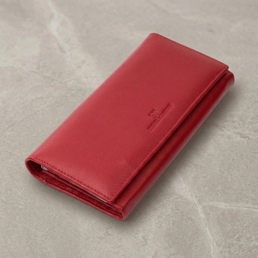 Класичний жіночий гаманець із натуральної шкіри ST Leather 22675 Червоний