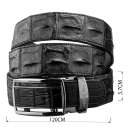 Ремінь-автомат CROCODILE LEATHER 18236 з натуральної шкіри крокодила (каймана) Чорний thumbnail 8