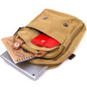 Зручна сумка-рюкзак у стилі мілітарі з двома відділеннями із щільного текстилю Vintage 22166 Пісочний thumbnail 12