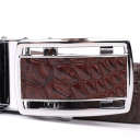 Ремінь-автомат CROCODILE LEATHER 18240 з натуральної шкіри крокодила Коричневий thumbnail 11