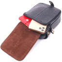 Невелика чоловіча сумка з натуральної шкіри з фактурою під крокодила 21299 Vintage Чорна thumbnail 11