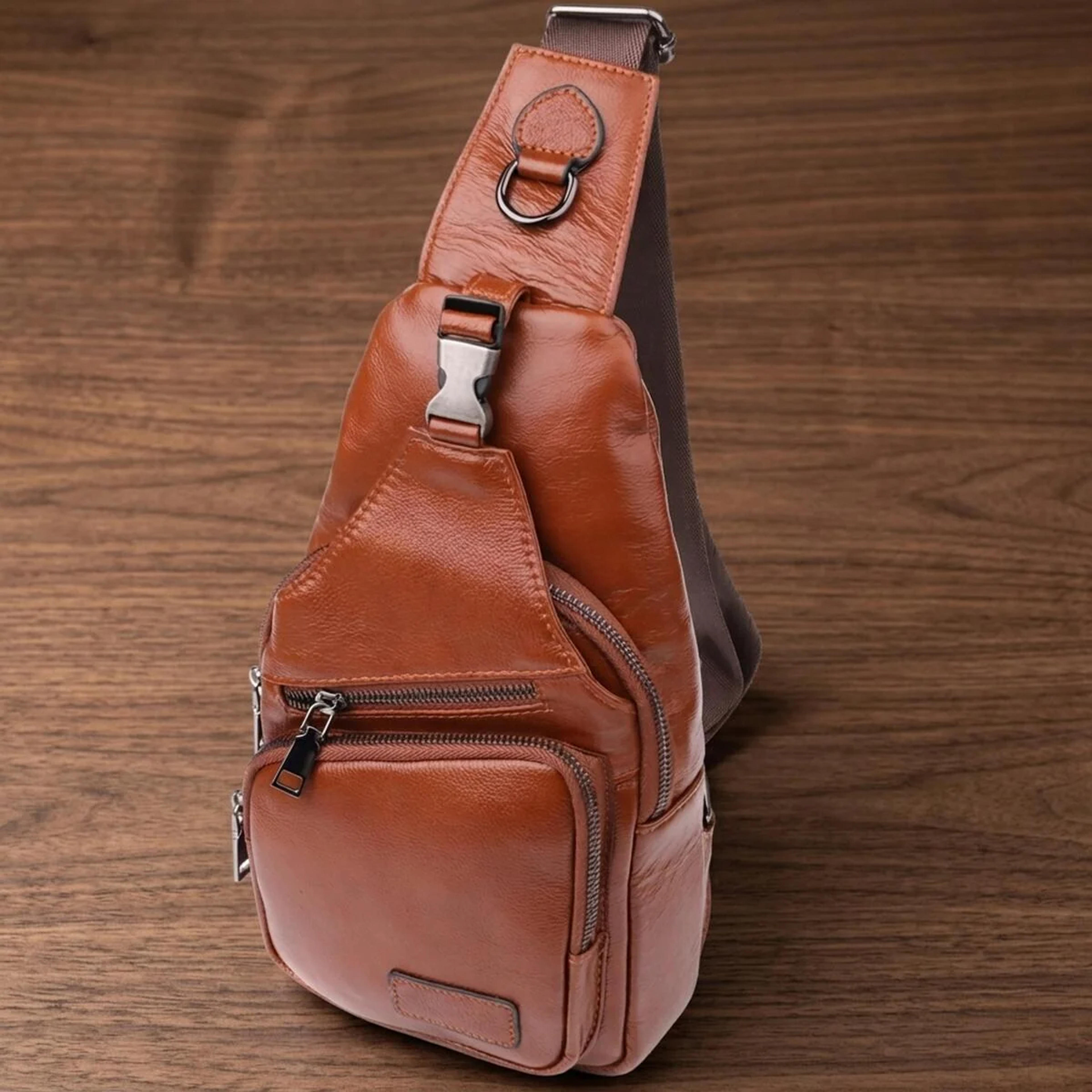 Чоловіча сумка через плече з натуральної шкіри Vintage 23049 Рудий