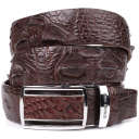 Ремінь-автомат CROCODILE LEATHER 18240 з натуральної шкіри крокодила Коричневий thumbnail 5