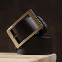 Надійний шкіряний італійський ремінь GRANDE PELLE 00242 Коричневий thumbnail 5
