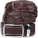 Ремінь-автомат CROCODILE LEATHER 18235 з натуральної шкіри крокодила (каймана) Коричневий thumbnail 1