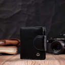 Шкіряний стильний гаманець з монетницею зовні ST Leather 19454 Чорний thumbnail 13