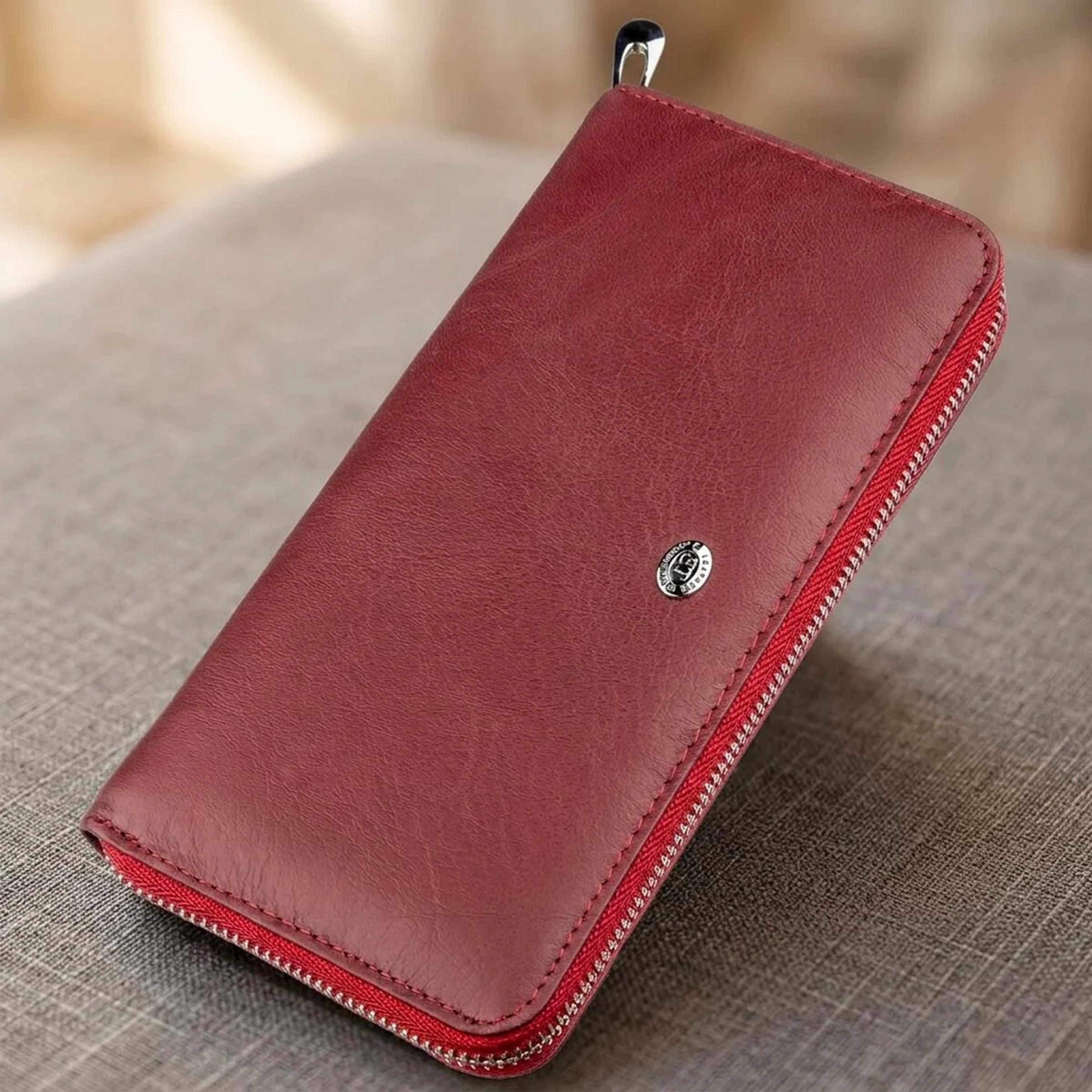 Універсальний жіночий клатч на блискавки ST Leather 18865 Червоний